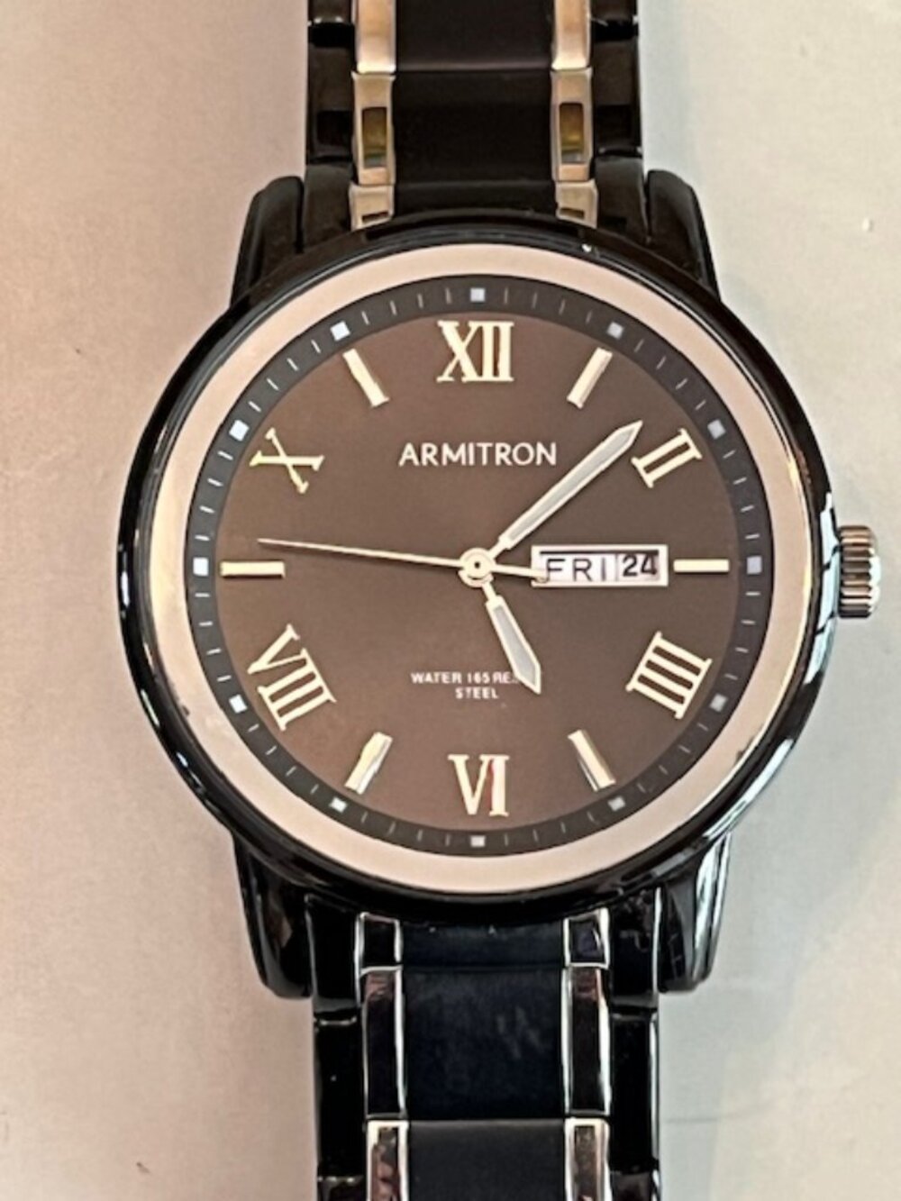 ARMITRON | Sporty Men's Black Dial watch Day/Date Sporty Classic-NEW Battery-EU
